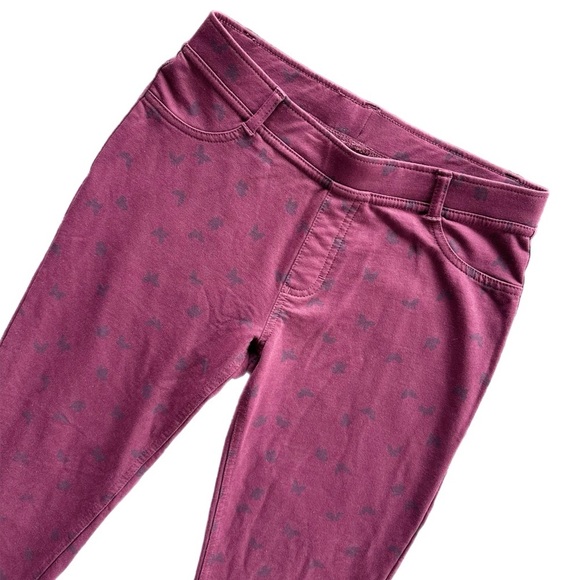Joe Fresh Girls Burgundy Butterfly Print Jeggings Size 10-12 - Picture 3 of 6